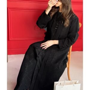 GEYAHEB عباية مميزة قماش جاكار اسود